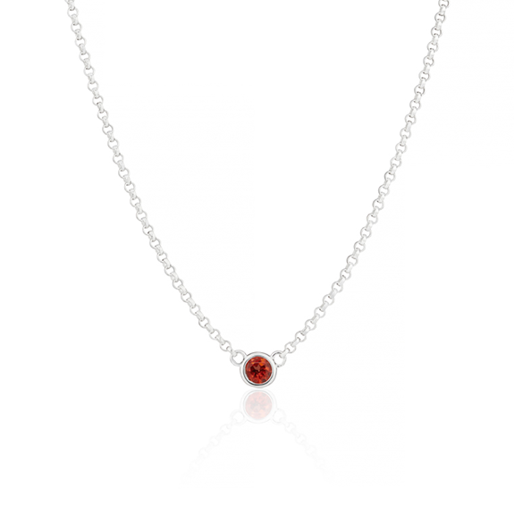 January Birthstone Garnet Necklace