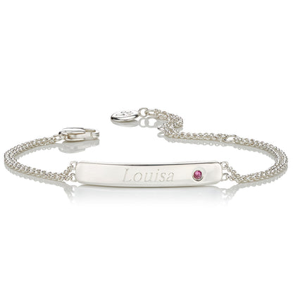Personalized July Birthstone Ruby Bracelet