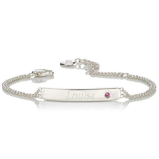 Personalized July Birthstone Ruby Bracelet