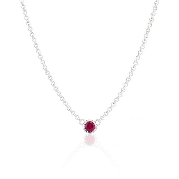 July Birthstone Ruby Necklace
