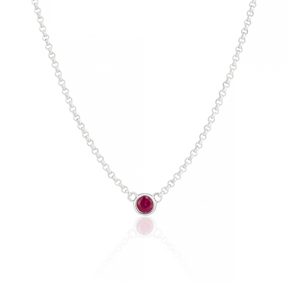 July Birthstone Ruby Necklace
