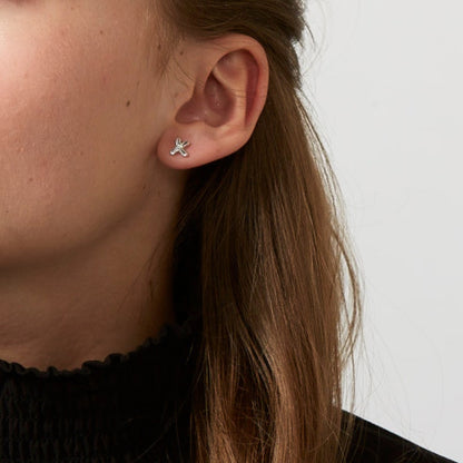 My First Diamond Kiss Earrings - Sterling Silver