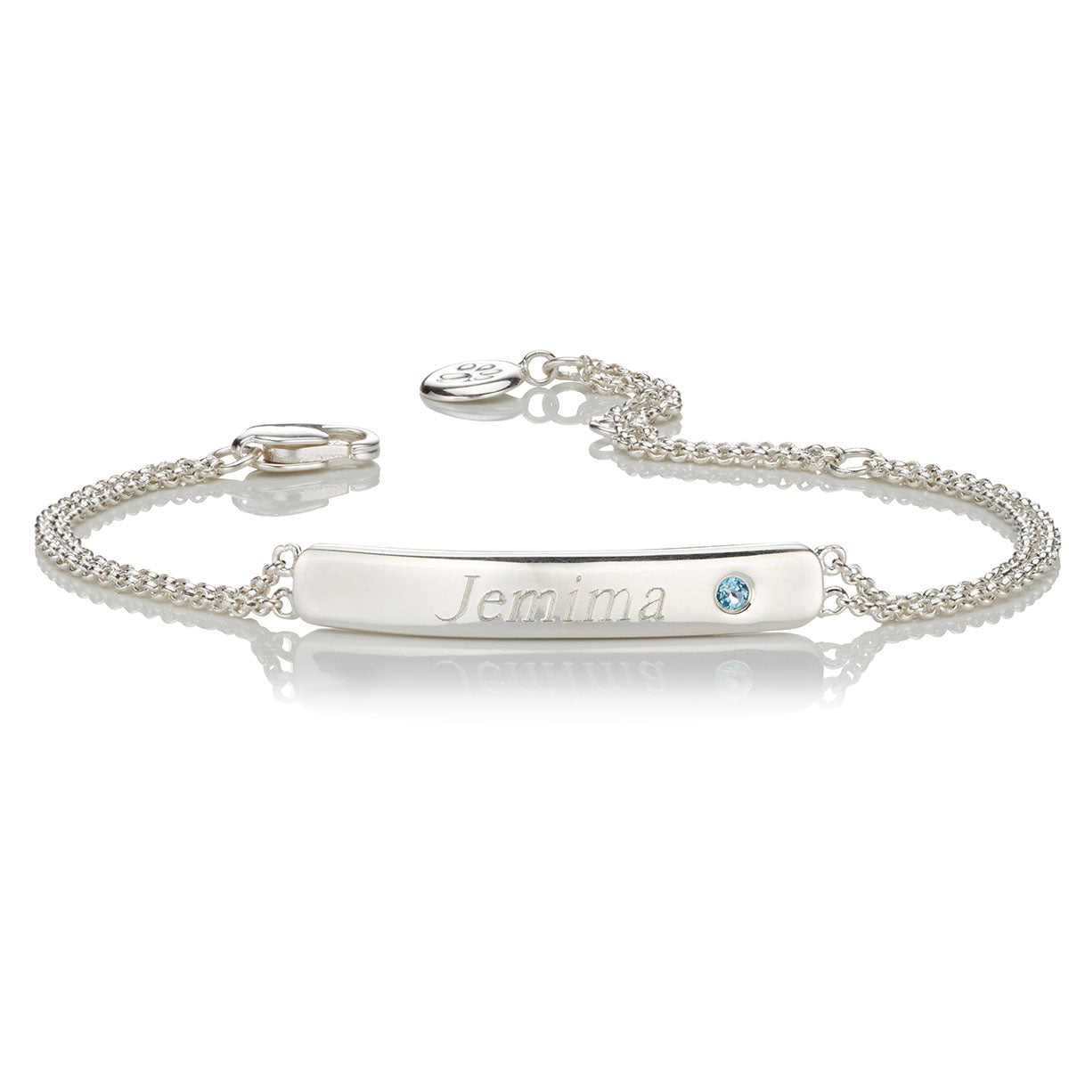 Personalized March Birthstone Aquamarine Bracelet