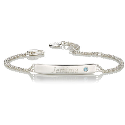 Personalized March Birthstone Aquamarine Bracelet