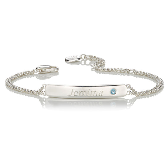 Personalized March Birthstone Aquamarine Bracelet