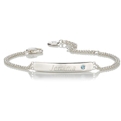 Personalized March Birthstone Aquamarine Bracelet