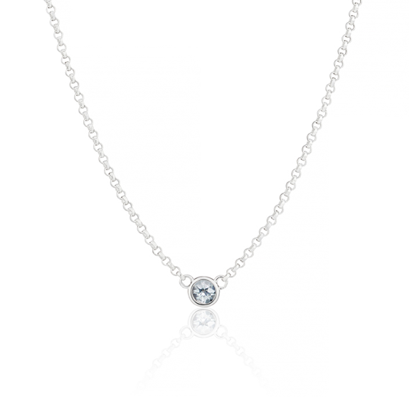 March Birthstone Aquamarine Necklace