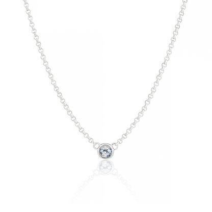 March Birthstone Aquamarine Necklace
