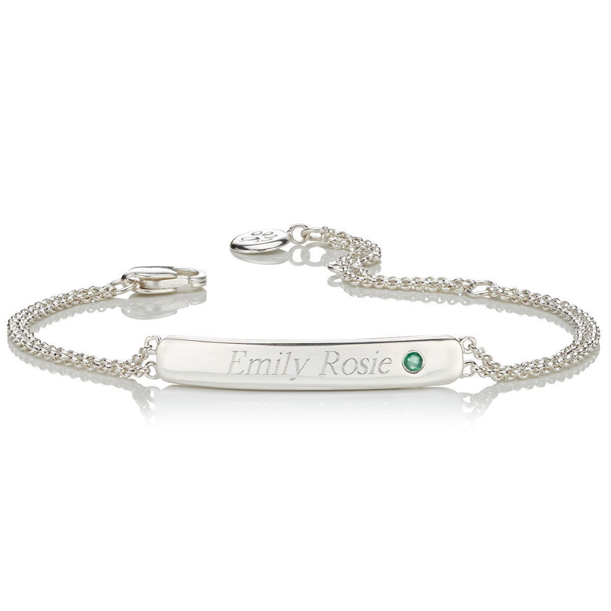 Personalized May Birthstone Emerald Bracelet