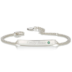 Personalized May Birthstone Emerald Bracelet