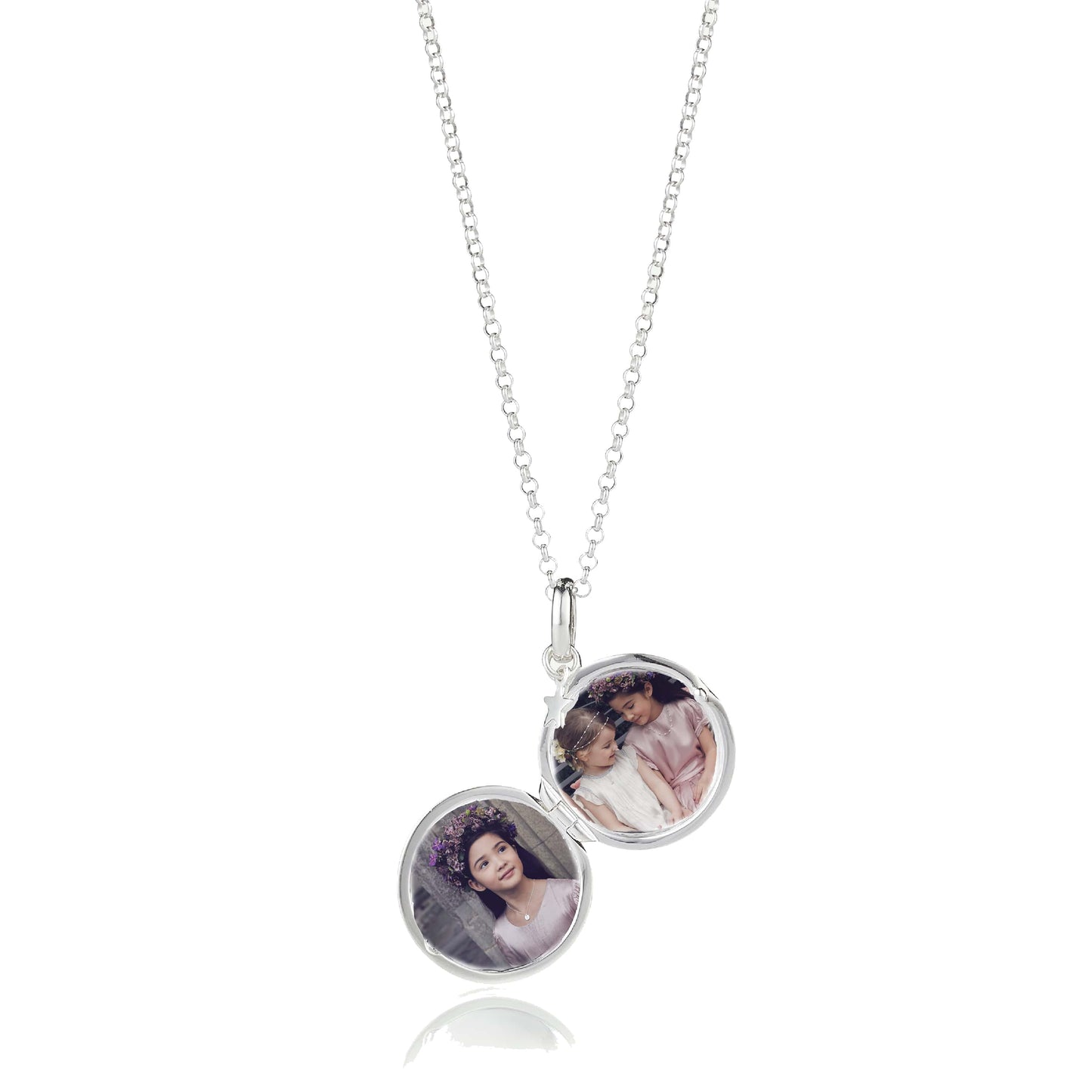 Large Personalized Round Diamond Locket Necklace