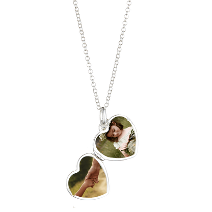 Personalized Large Heart Diamond Locket Necklace