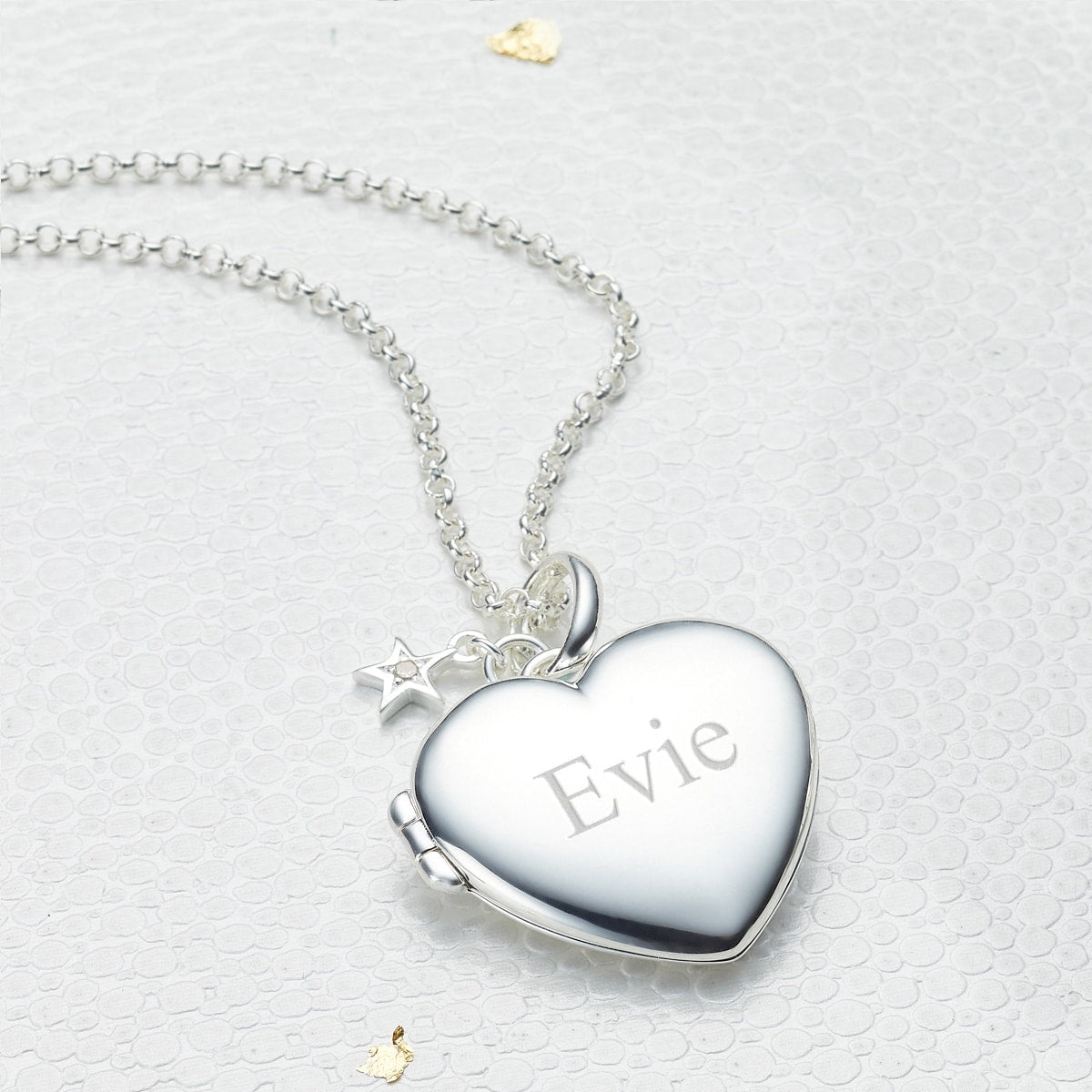 Personalized Large Heart Diamond Locket Necklace