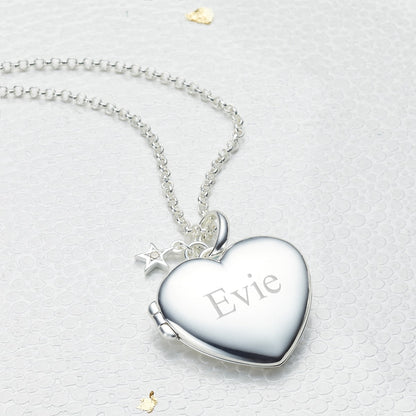 Personalized Large Heart Diamond Locket Necklace