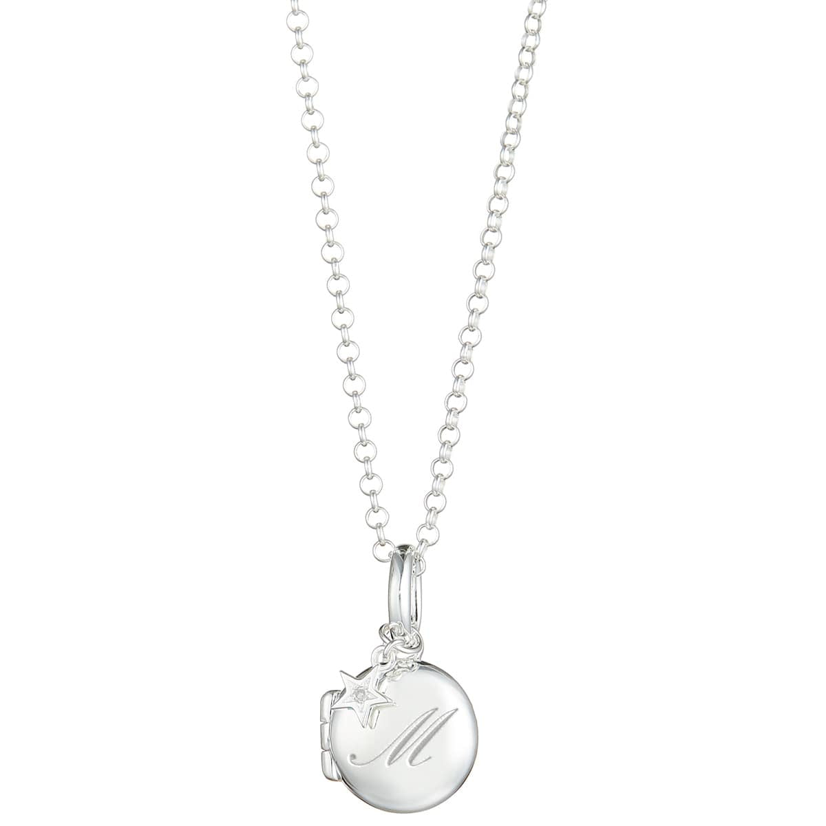 Small Personalized Diamond Locket Necklace