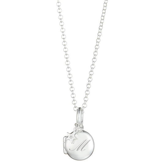 Small Personalized Diamond Locket Necklace