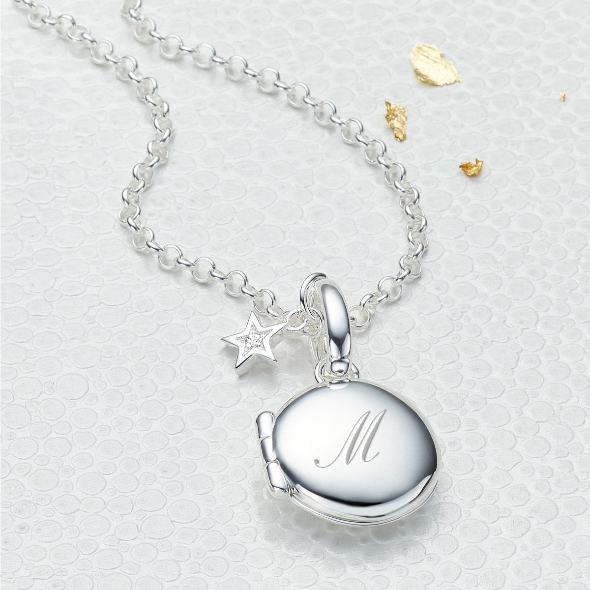 Small Personalized Diamond Locket Necklace