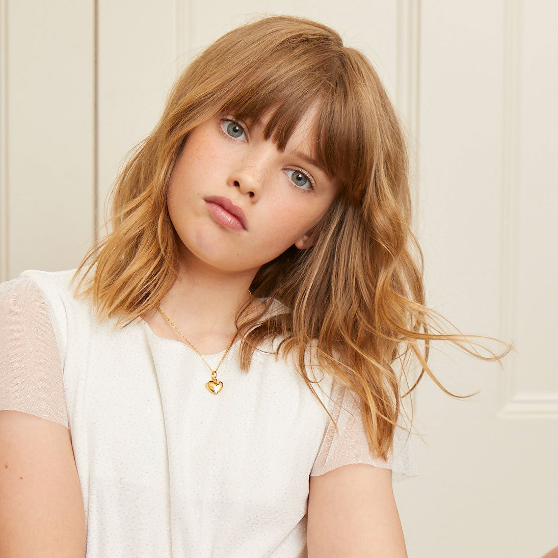 Personalized Small Heart Diamond Locket Necklace - Gold-Plated