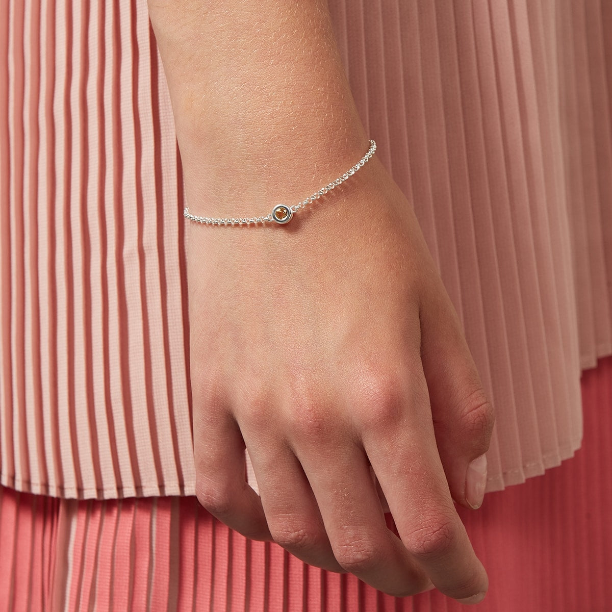 November Birthstone Citrine Bracelet - Sterling Silver