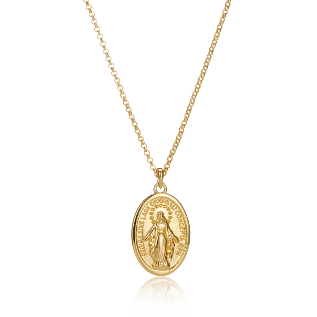 Miraculous Medal Necklace — Gold Plated