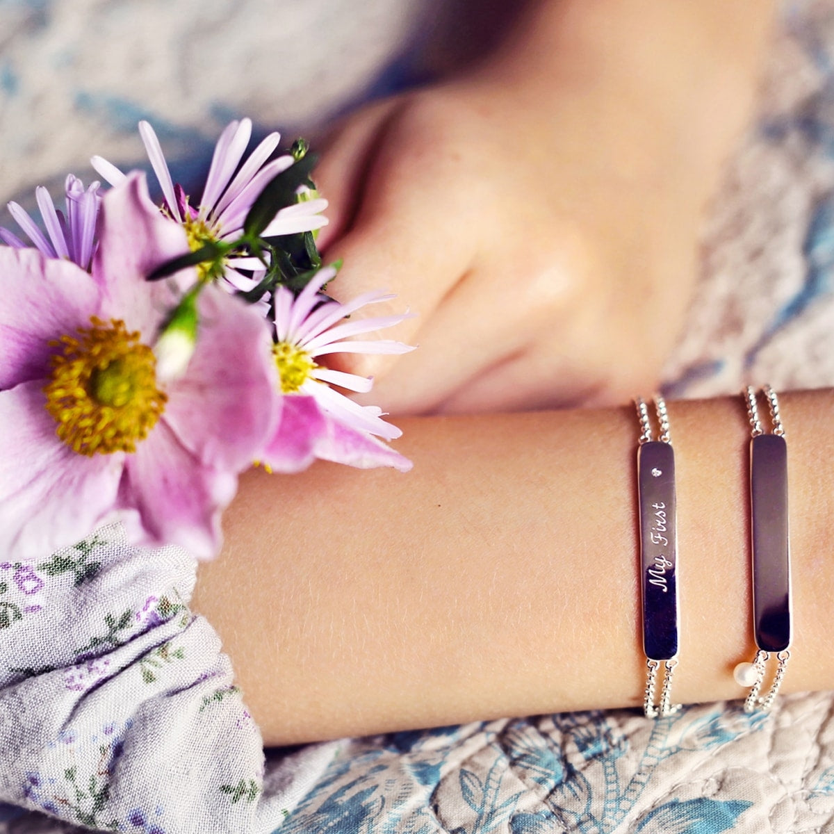 Personalized My First Diamond Identity Bracelet