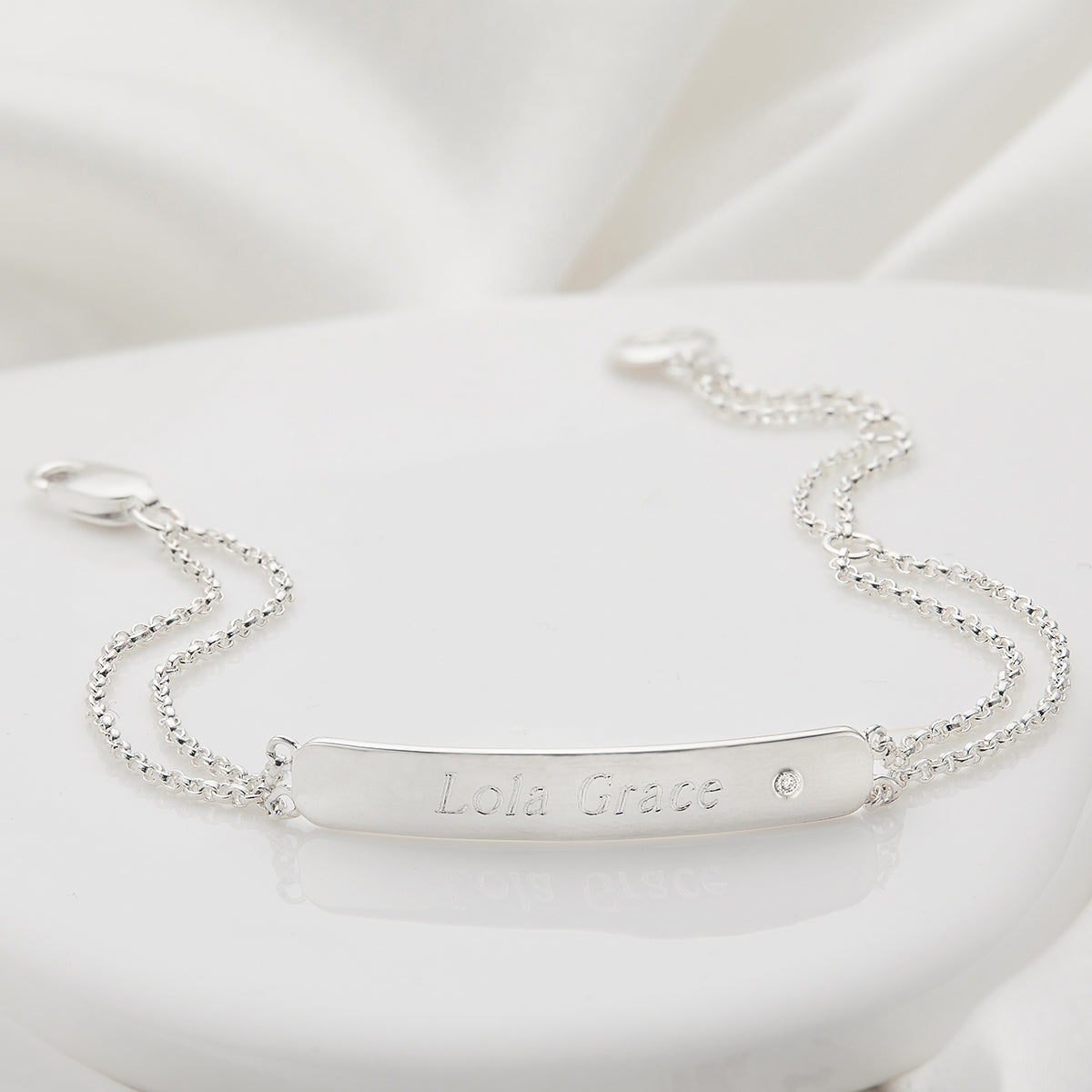 Personalized My First Diamond Identity Bracelet