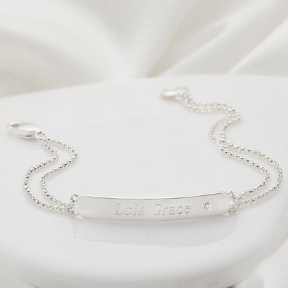 Personalized My First Diamond Identity Bracelet