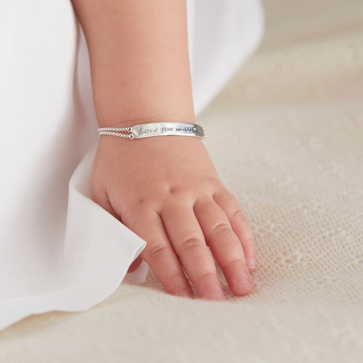 Baby's Personalized First Diamond Baptism Bracelet