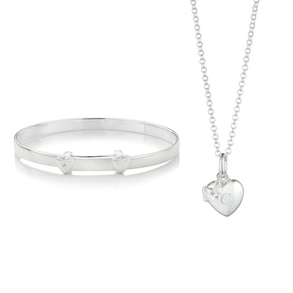 Personalized Baby's First Diamond Gift Set — Sterling Silver