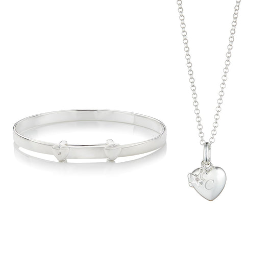 Personalized Baby's First Diamond Gift Set — Sterling Silver