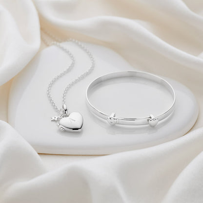 Personalized Baby's First Diamond Gift Set — Sterling Silver