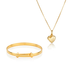 Personalized Baby's First Diamond Gift Set - Gold-Plated