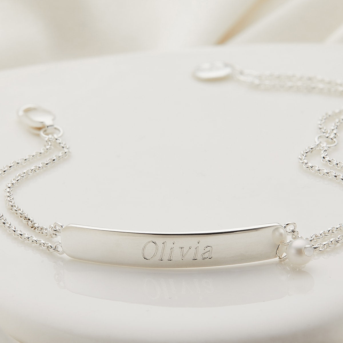 Personalized My First Pearl Bracelet — Sterling Silver