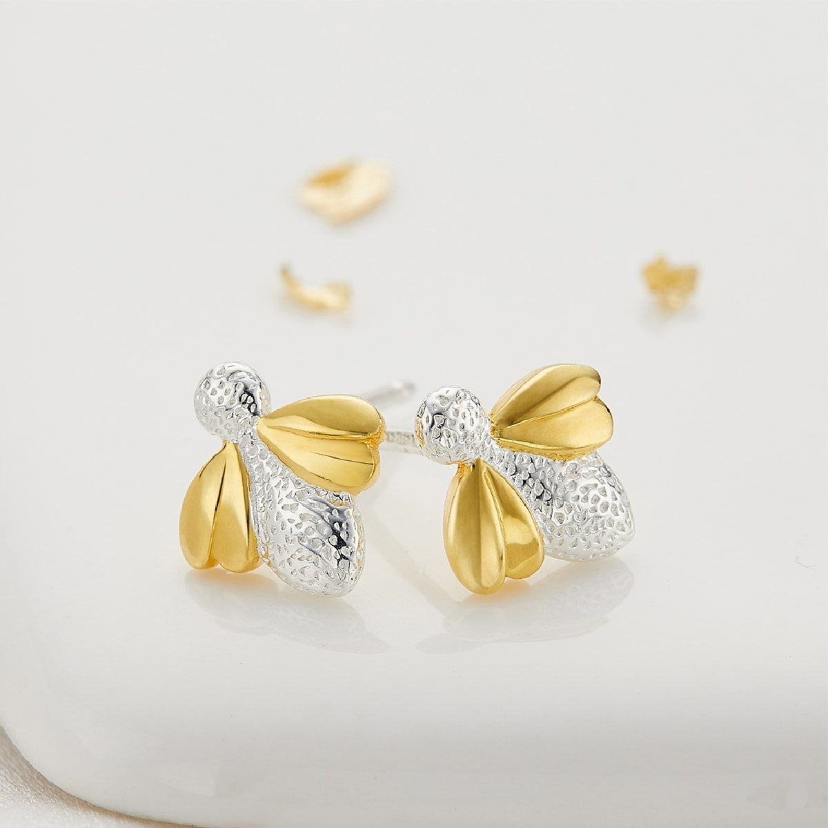 Honey Bee Earrings - Sterling Silver