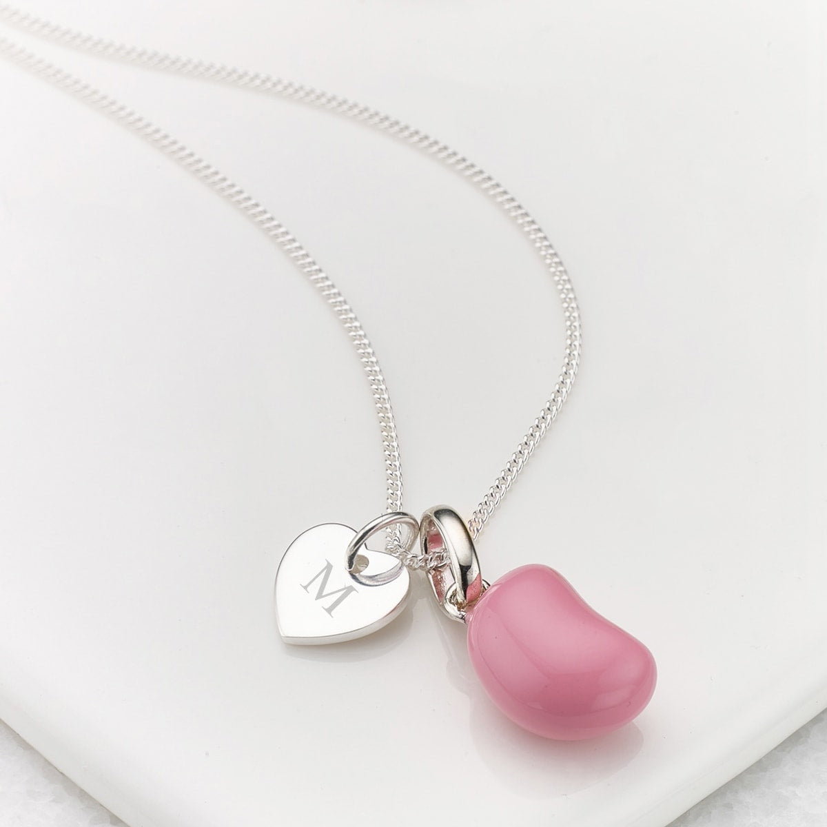 Personalized Jelly Bean Heart Strawberry Necklace