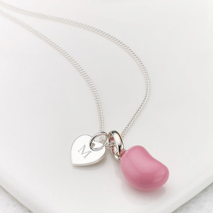 Personalized Jelly Bean Heart Strawberry Necklace