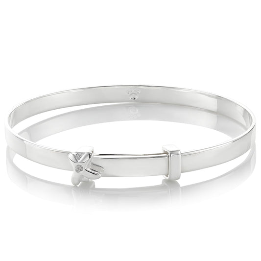 My First Diamond Kiss Baptism Baby Bangle