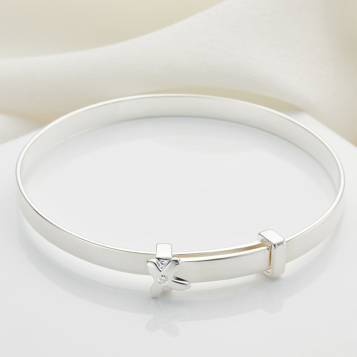 My First Diamond Kiss Baptism Baby Bangle
