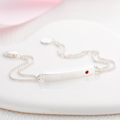 Personalized January Birthstone Garnet Bracelet