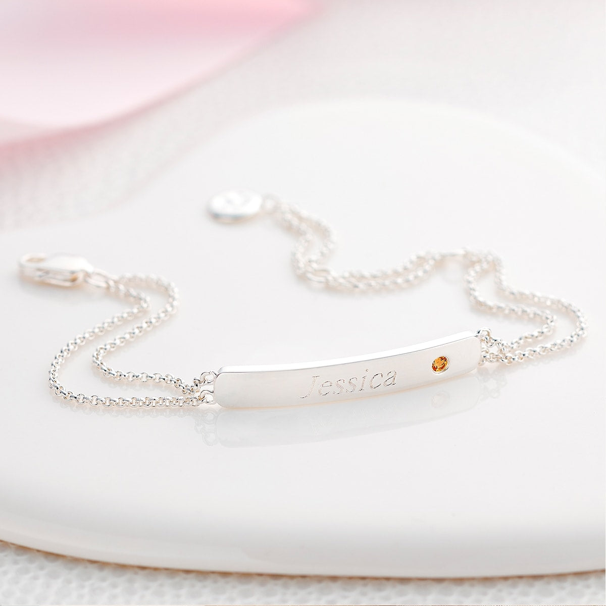 Personalized November Birthstone Citrine Bracelet