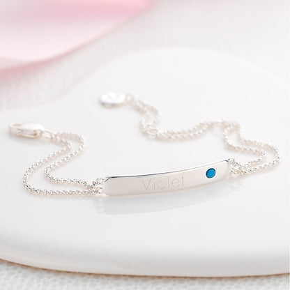 December Birthstone Turquoise Baptism Bracelet