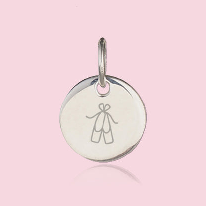 Personalized Her World Disc Charm — Sterling Silver