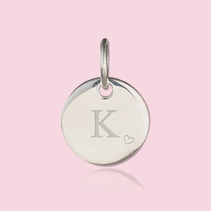 Personalized Her World Disc Charm — Sterling Silver