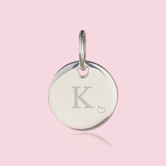 Personalized Her World Disc Charm — Sterling Silver