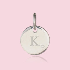 Personalized Her World Disc Charm — Sterling Silver
