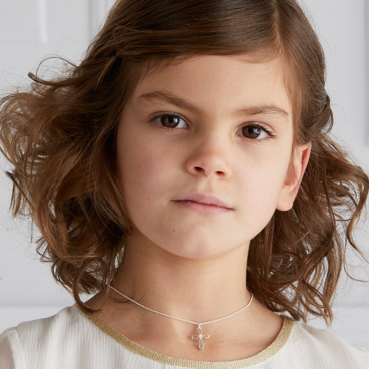 Cherish Cross Pearl Necklace - Sterling Silver