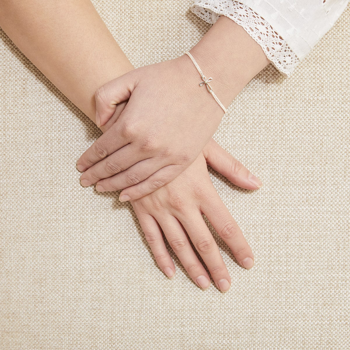 Cherish Cross Pearl Bracelet - Sterling Silver