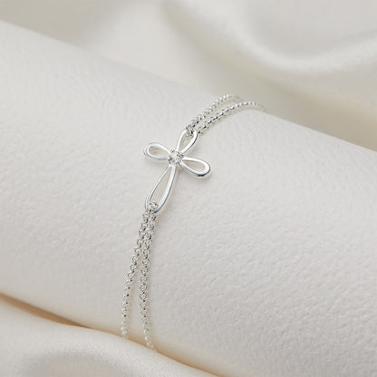 Cherish Cross Diamond Bracelet - Sterling Silver