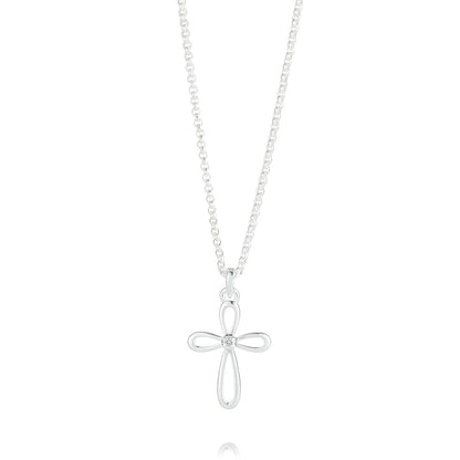 Cherish Cross Diamond Necklace - Sterling Silver