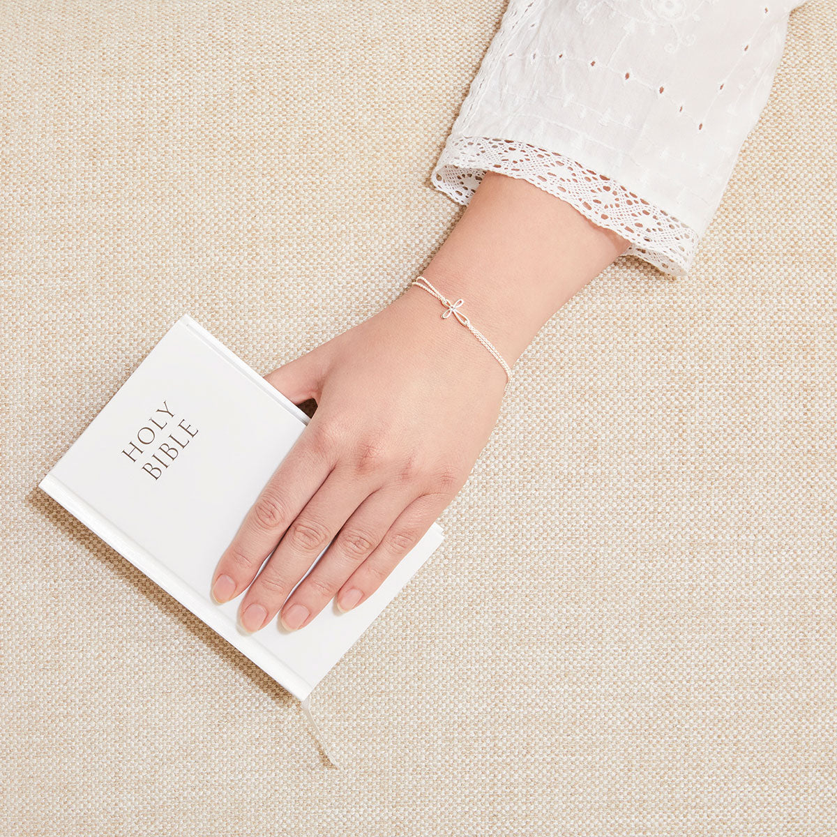 Cherish Cross Diamond Bracelet - Sterling Silver